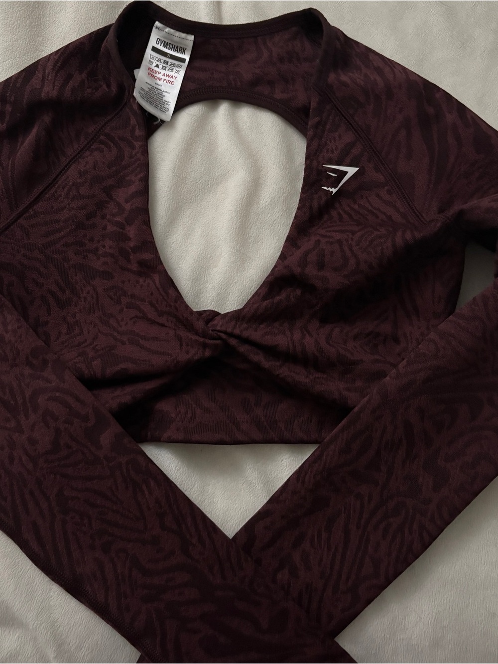 Gymshark Plum Animal-Print Twist Crop Top